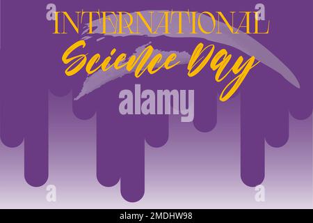 Happy National Science Day mit modernem, geometrischem, technologischem, wissenschaftlichem und innovativem Element. Vektordarstellung des Wissenschaftstages Stock Vektor