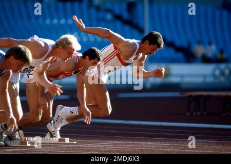 ARCHIVFOTO: Juergen Hingsen wird am 25. Januar 2023 65, Sommerolympiade Seoul 1988 Juergen HINGSEN, Zehnkampf, Fehlstart im 100m. Lauf, Disqualifikation? Stockfoto