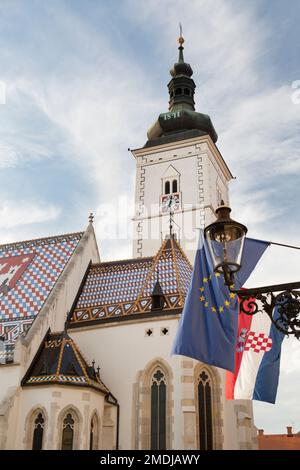 Kroatien, Zagreb, die Markuskirche. Stockfoto