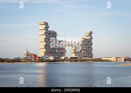 Blick vom Royal Atlantis Hotel und den Residenzen auf das Meer, Dubai, VAE, Vereinigte Arabische Emirate. 27. November 2022. Stockfoto