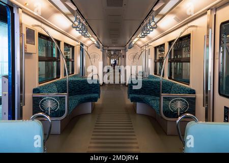 Dubai, Vereinigte Arabische Emirate. 29. November 2022. Öffentliche Verkehrsmittel in Dubai, Palm Monorail. Stockfoto