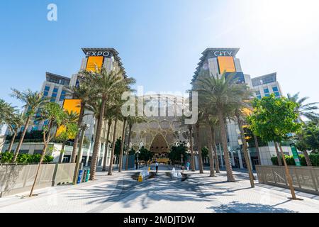 Dubai, Vereinigte Arabische Emirate. 29. November 2022: dubai Ausstellungszentrum. Verschiedene Pavillons auf der expo 2020 Stockfoto