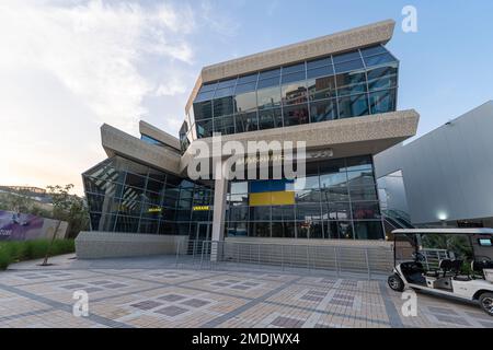 Dubai, Vereinigte Arabische Emirate. 29. November 2022: dubai Ausstellungszentrum. ukrainischer Pavillon auf der expo 2020 Stockfoto