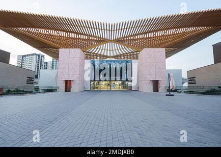 Dubai, Vereinigte Arabische Emirate. 29. November 2022: dubai Ausstellungszentrum. U-Bahn-Station expo 2020 Stockfoto