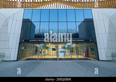 Dubai, Vereinigte Arabische Emirate. 29. November 2022: dubai Ausstellungszentrum. U-Bahn-Station expo 2020 Stockfoto
