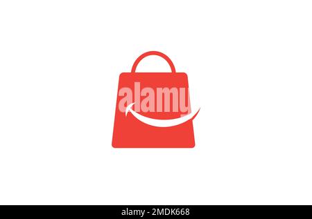 Rote Tasche Smile Logo Vektor-Design Symbol-Abbildung Stock Vektor