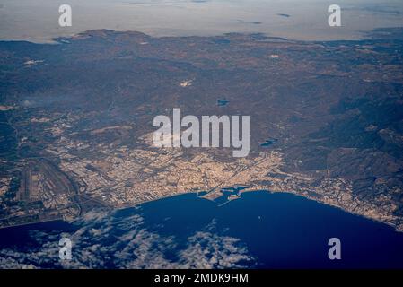 Malaga aus der Vogelperspektive, Andalusien, Spanien Stockfoto