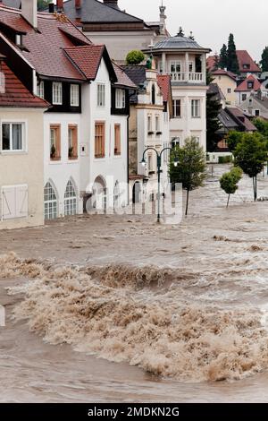 Hochwasser 2013 in Steyr, Österreich, Oberösterreich, Steyr Stockfoto