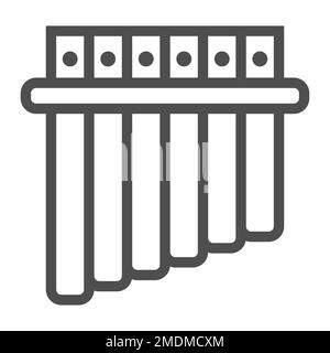 Pfannenlinien-Symbol, Musical und Instrument, Flötenzeichen, Vektorgrafiken, ein lineares Muster auf weißem Hintergrund, eps 10. Stock Vektor