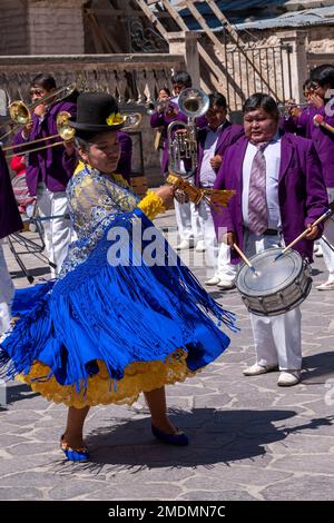 Tänzer, Parade zum Jahrestag der Gründung von Arequipa, Peru Stockfoto