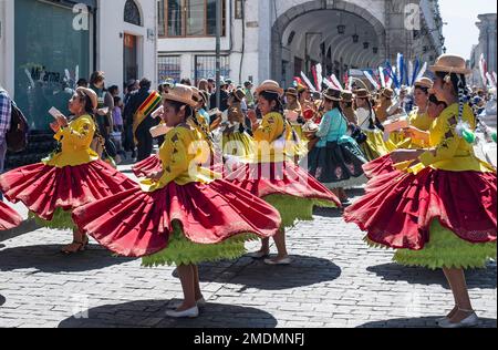 Tänzer, Parade zum Jahrestag der Gründung von Arequipa, Peru Stockfoto