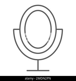 Spiegeln Sie dünne Linien, Zubehör und Schönheit, Glaszeichen, Vektorgrafiken, ein lineares Muster auf weißem Hintergrund, eps 10. Stock Vektor