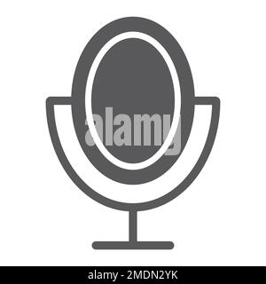 Spiegelsymbol, Zubehör und Schönheit, Glaszeichen, Vektorgrafiken, ein durchgehendes Muster auf weißem Hintergrund, eps 10. Stock Vektor