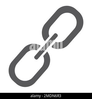 Symbol für Glyphe verknüpfen, verbinden und anhängen, Kettenzeichen, Vektorgrafiken, ein durchgehendes Muster auf weißem Hintergrund, eps 10. Stock Vektor