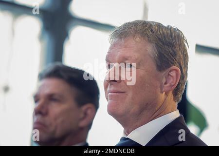 Zeist, Niederlande. 23. Januar 2023. ZEIST, NIEDERLANDE - JANUAR 23: Assistenztrainer Erwin Koeman aus den Niederlanden während einer Pressekonferenz der niederländischen Männer-Fußballmannschaft auf dem KNVB Campus am 23. Januar 2023 in Zeist, Niederlande (Foto von Broer van den Boom/Orange Pictures) Kredit: Orange Pics BV/Alamy Live News Stockfoto