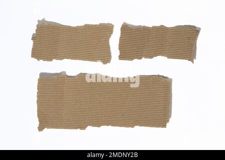 Zerrissene Blätter alten Papiers. Set aus zerrissenen Altpapierschnitten. Stockfoto