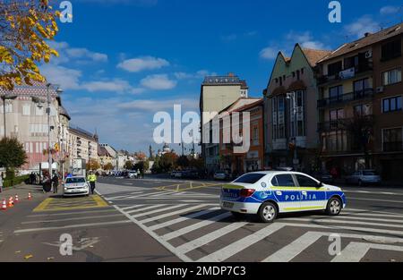 Gewährleistung von Ordnungsmaßnahmen und Verkehrskontrollmaßnahmen Stockfoto