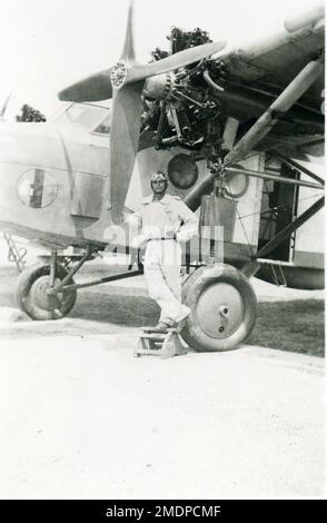 Afrika, Äthiopien, Addis - Abeba - 1937 - italienischer Flughafen - Kolonie, Faschismus - 1937 - Flugzeug Caproni CA 101 Stockfoto