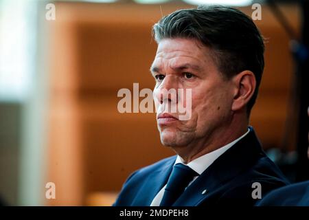 Zeist, Niederlande. 23. Januar 2023. ZEIST, NIEDERLANDE - JANUAR 23: Torhüter Patrick Lodewijks aus den Niederlanden während einer Pressekonferenz der niederländischen Fußballmannschaft der Männer im KNVB Campus am 23. Januar 2023 in Zeist, Niederlande (Foto von Broer van den Boom/Orange Pictures). Kredit: Orange Pics BV/Alamy Live News Stockfoto