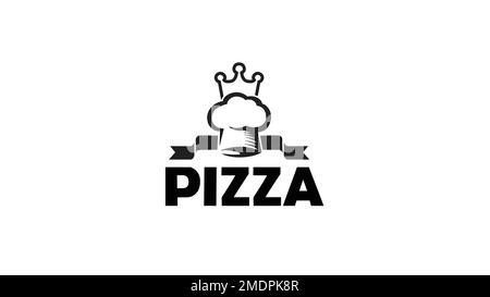 Kreative schwarze Pizza Krone Logo Vektordesign Illustration Stock Vektor