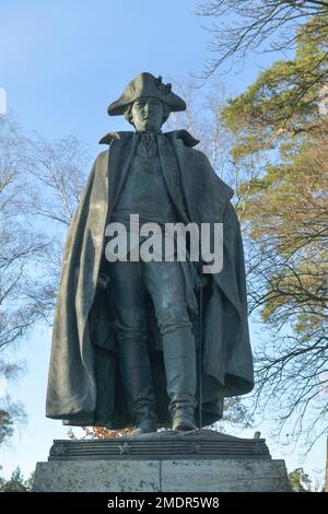 Denkmal, Friedrich Wilhelm Ludolf Gerhard Augustin von Steuben, Clayallee, Dahlem, Berlin, Deutschland Stockfoto