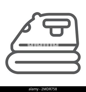 Symbol für Bügellinie, Haushalt und Gerät, Eisenschild, Vektorgrafiken, lineares Muster auf weißem Hintergrund, eps 10. Stock Vektor