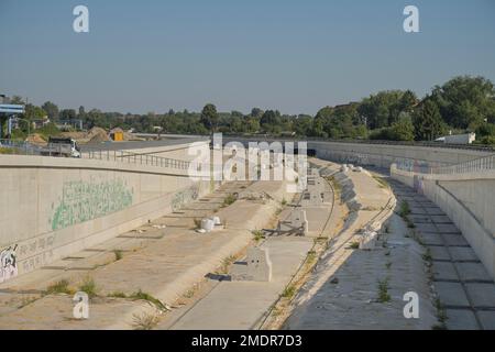 Neubau der Autobahn A100, Sonnenallee-Ebene, Neukoelln, Berlin, Deutschland Stockfoto