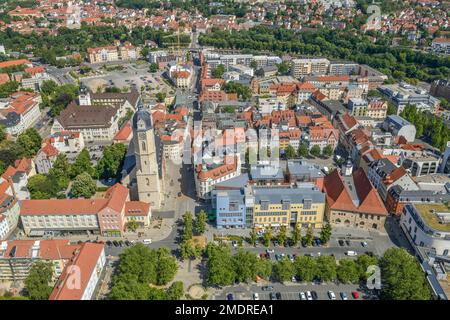 Altstadt mit St. Michaels Kirche, Marktplatz, Altes Rathaus, Jena, Thüringen, Deutschland Stockfoto