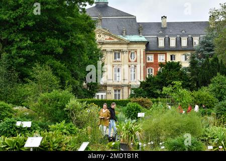 Botanischer Garten, Schloss, Hauptgebäude Westfälische Wilhelms-Universität, Münster, Nordrhein-Westfalen, Deutschland Stockfoto