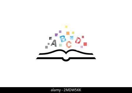 Kreatives Buch Buchstaben Schriftarten Logo Vektordesign Symbol Illustration Stock Vektor
