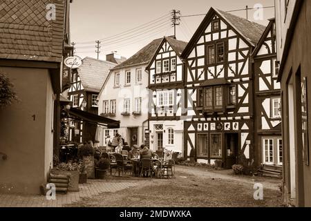 Altstadt, Friedrichstraße, Hachenburg, Westerwaldkreis in Rheinland-Pfalz Stockfoto