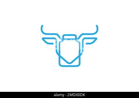 Kreatives Kuhkopf-Milchflasche Logo-Design Vektorsymbol-Abbildung Stock Vektor