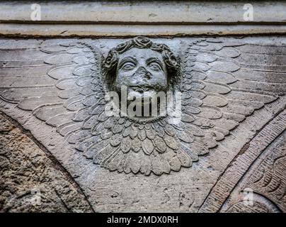 Angel im Mausoleum der Barone Münchhausen, Apelern, Niedersachsen, Deutschland Stockfoto