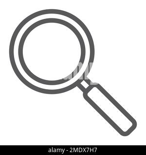 Suchliniensymbol, Vergrößern und Erkunden, Lupenzeichen, Vektorgrafiken, lineares Muster auf weißem Hintergrund, eps 10. Stock Vektor