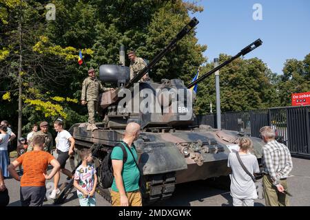 Warschau, Polen - 14. August 2022 - GEPARD (GEPARD) - gepanzerte, wetterfeste deutsche selbstfahrende Flugabwehrpistole (SPAAG) beim polnischen Militär am Tag der Armee Stockfoto