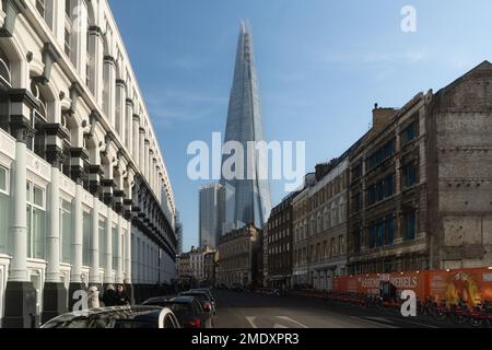 Southwark Street Richtung London Bridge Stockfoto