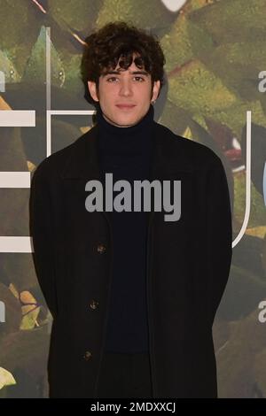 Rom, Italien. 23. Januar 2023. Nicolas Maupas besucht den Fototermin von Rai Fiction „Mare fuori“ im Rai Center Viale Mazzini. (Foto: Mario Cartelli/SOPA Images/Sipa USA) Guthaben: SIPA USA/Alamy Live News Stockfoto