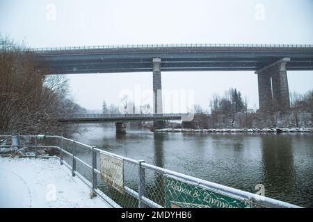 Autobahnbrücke, Vorchdorf, Österreich Stockfoto