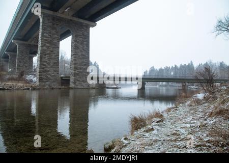 Autobahnbrücke, Vorchdorf, Österreich Stockfoto