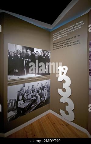 Aljube Museum Resistance and Freedom (ehemaliges politisches Gefängnis während der Diktatur von Salazar), Lissabon, Portugal Stockfoto