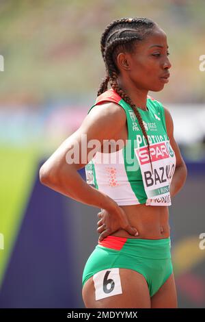 Lorène Dorcas BAZOLO nimmt an den 200 Metern bei der Europameisterschaft der Leichtathletik 2022 in München Teil. Stockfoto