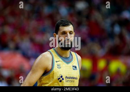 NIKOLA MIROTIC Look während des Spiels, UCAM Murcia CB gegen BARCA, ACB, Endesa Basketball League, Basketball First Division, reguläre Liga, Tag 1, Sport's Stockfoto