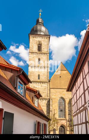 Deutschland, Bayern, Forchheim, Glockenturm von St. Martin Kirche Stockfoto