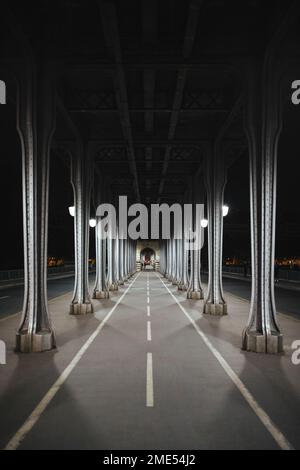 Frankreich, Ile-de-France, Paris, unter der Pont de Bir-Hakeim bei Nacht Stockfoto
