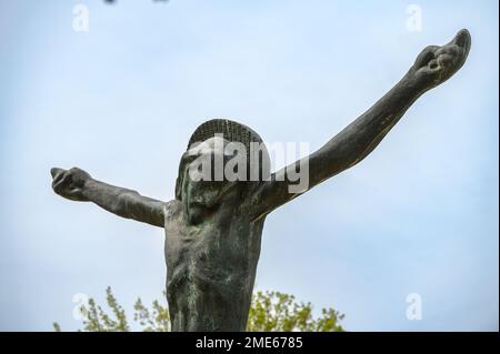 Die Statue des auferstandenen Christus in Medjugorje, Bosnien und Herzegowina. Stockfoto