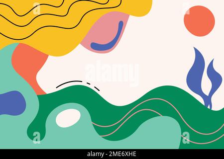 Handgezeichneter Terrakotta-Hintergrundvektor. Handgezeichneter flacher abstrakter Hintergrund Stock Vektor