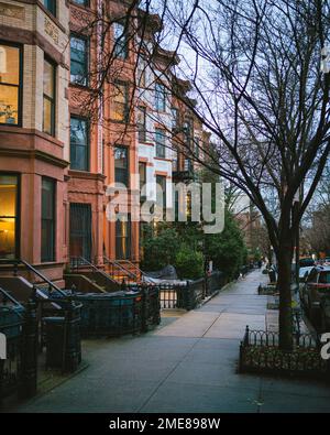Wunderschöne Häuser in Park Slope, Brooklyn, New York Stockfoto