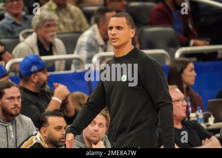 Orlando, Florida, USA, 23. Januar 2023, Boston Celtics Head Coach Joe Mazzulla im Amway Center. (Foto: Marty Jean-Louis) Kredit: Marty Jean-Louis/Alamy Live News Stockfoto