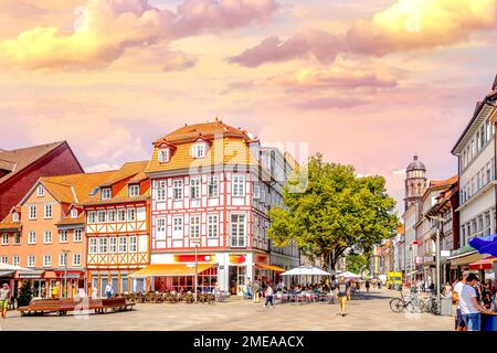 Markt in Göttingen, Deutschland Stockfoto