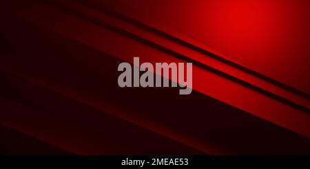 3D-Rendering von abstraktem geometrischen Hintergrund in Rot und Schwarz. Szene für Werbung, Technologie, Showcase, Banner, Kosmetik, Mode, Geschäft Stockfoto